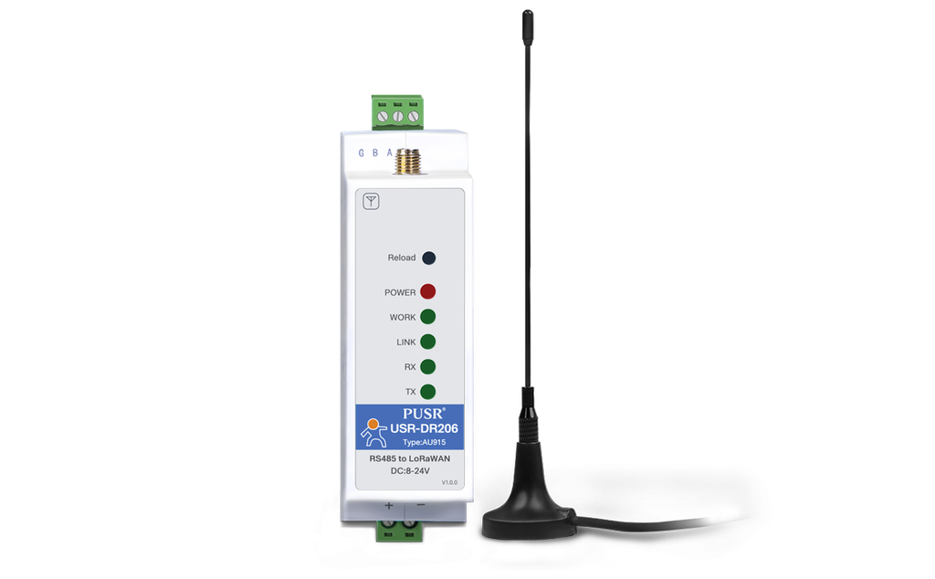 USR-DR216-AU915 - Nodo LoRaWAN RS485 riel DIN (AC) AU915